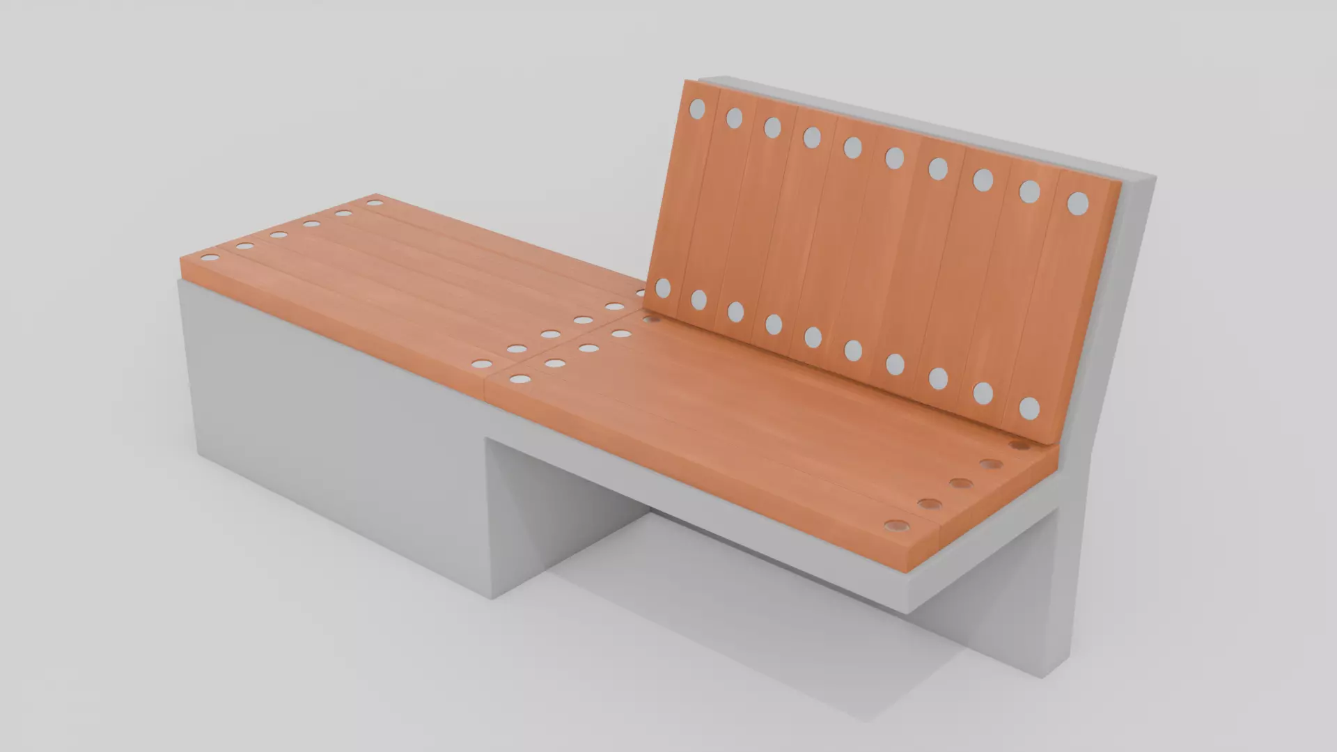 Outdoor Wooden Bench 15 Low-poly 3D model_0