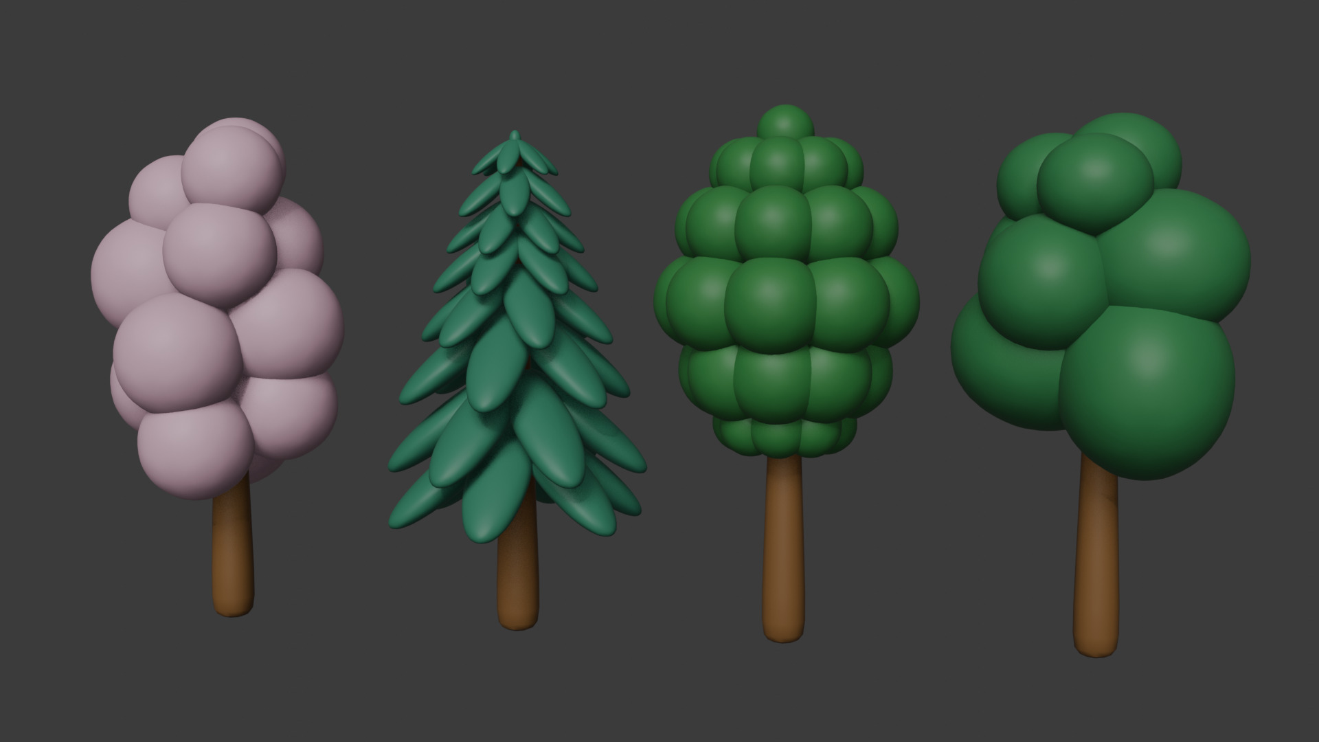 Trees Low-poly 3D model_5