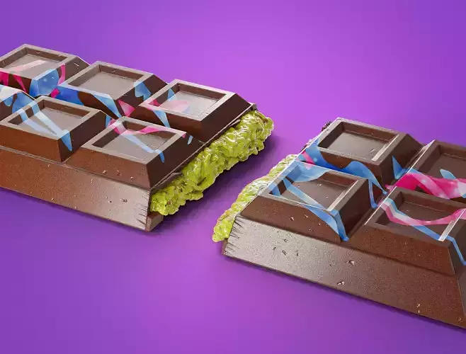 Realistic Dubai Chocolate 3d model