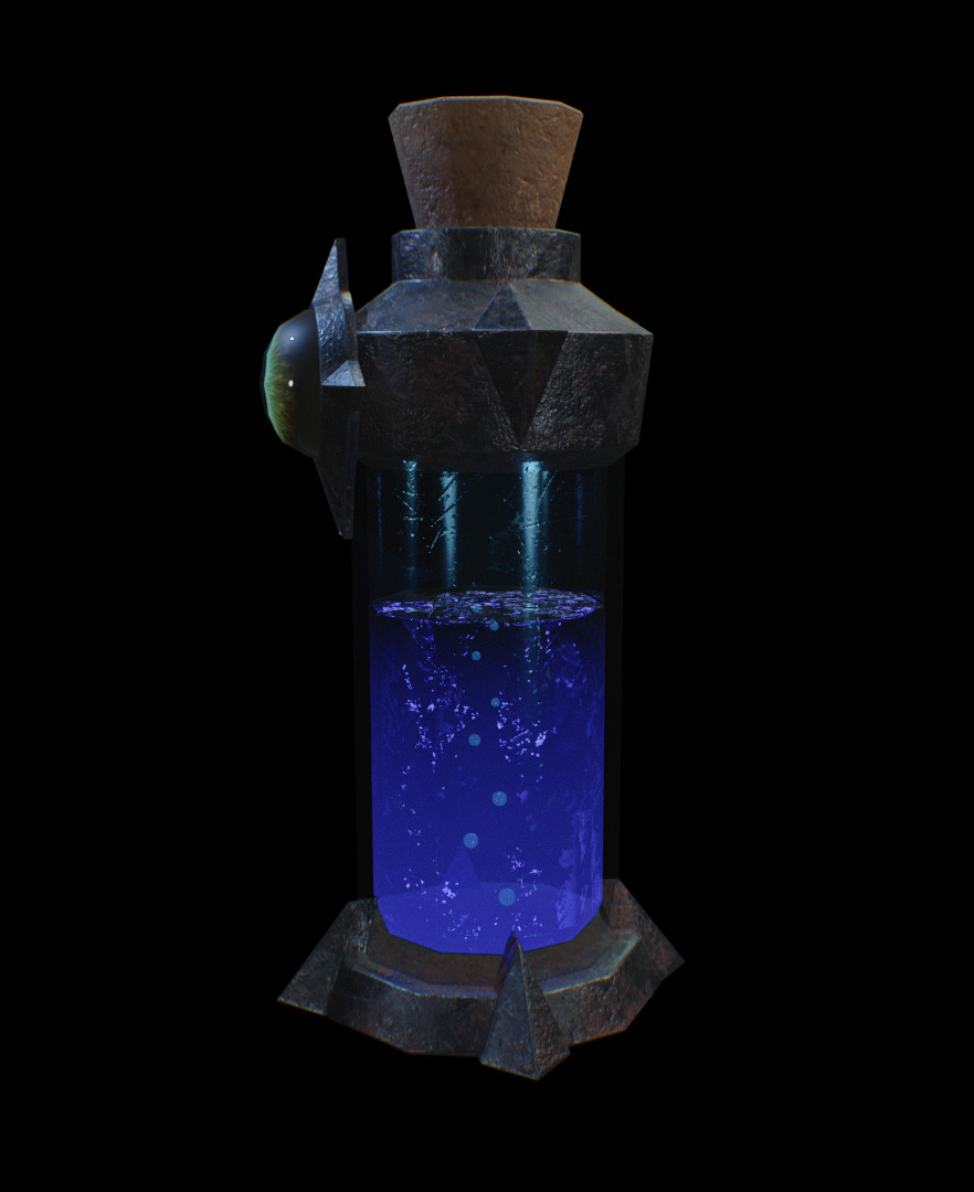 Arcane Potion Bottle Eye of the Cult Blue Edition Low-poly 3D model_3
