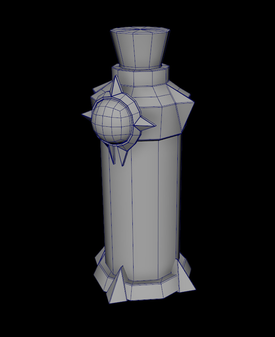 Arcane Potion Bottle Eye of the Cult Blue Edition Low-poly 3D model_7