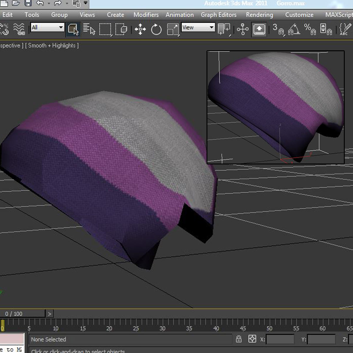 Wool cap 3D model_10