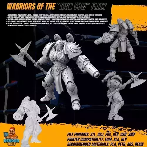 3D Printable Iron Oath Guardian Heavy Infantry Armor