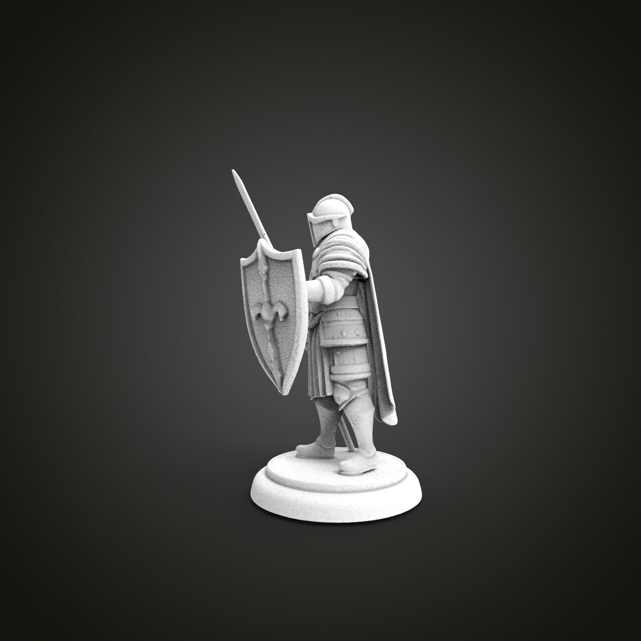 medieval knight miniature 3D print model_2