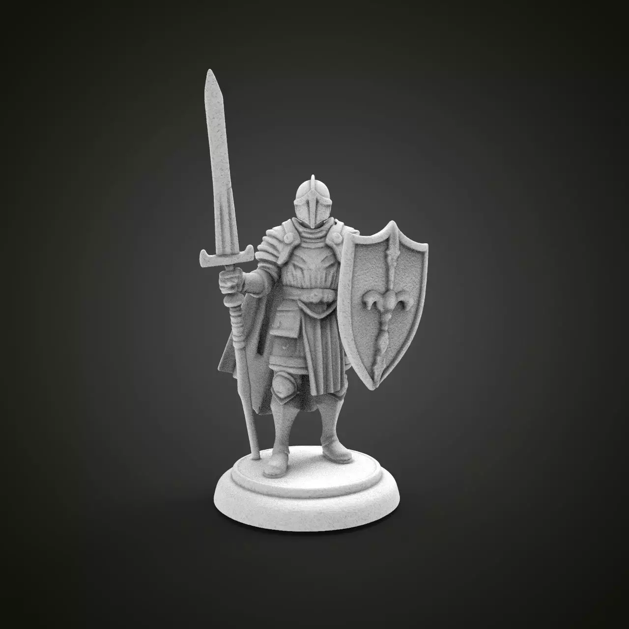 medieval knight miniature 3D print model_0