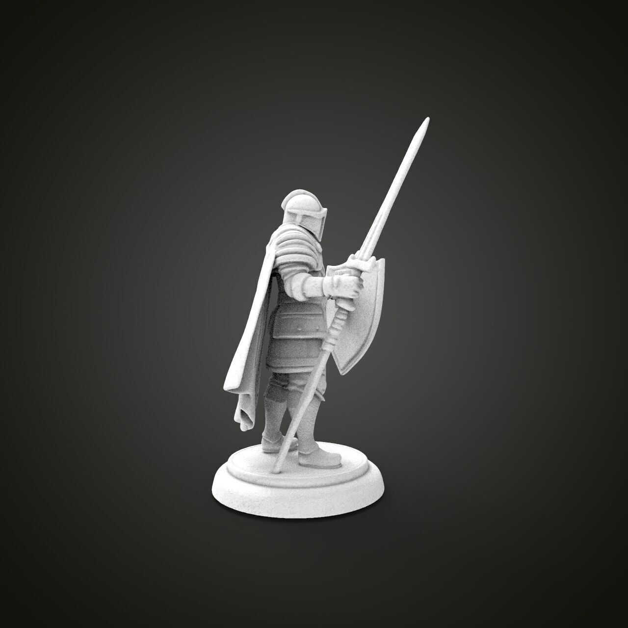 medieval knight miniature 3D print model_1