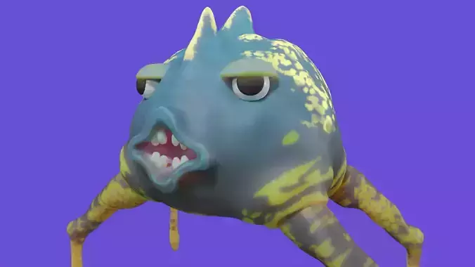 Stylized Fantasy Creature 01  Game Ready Low Poly  Textured