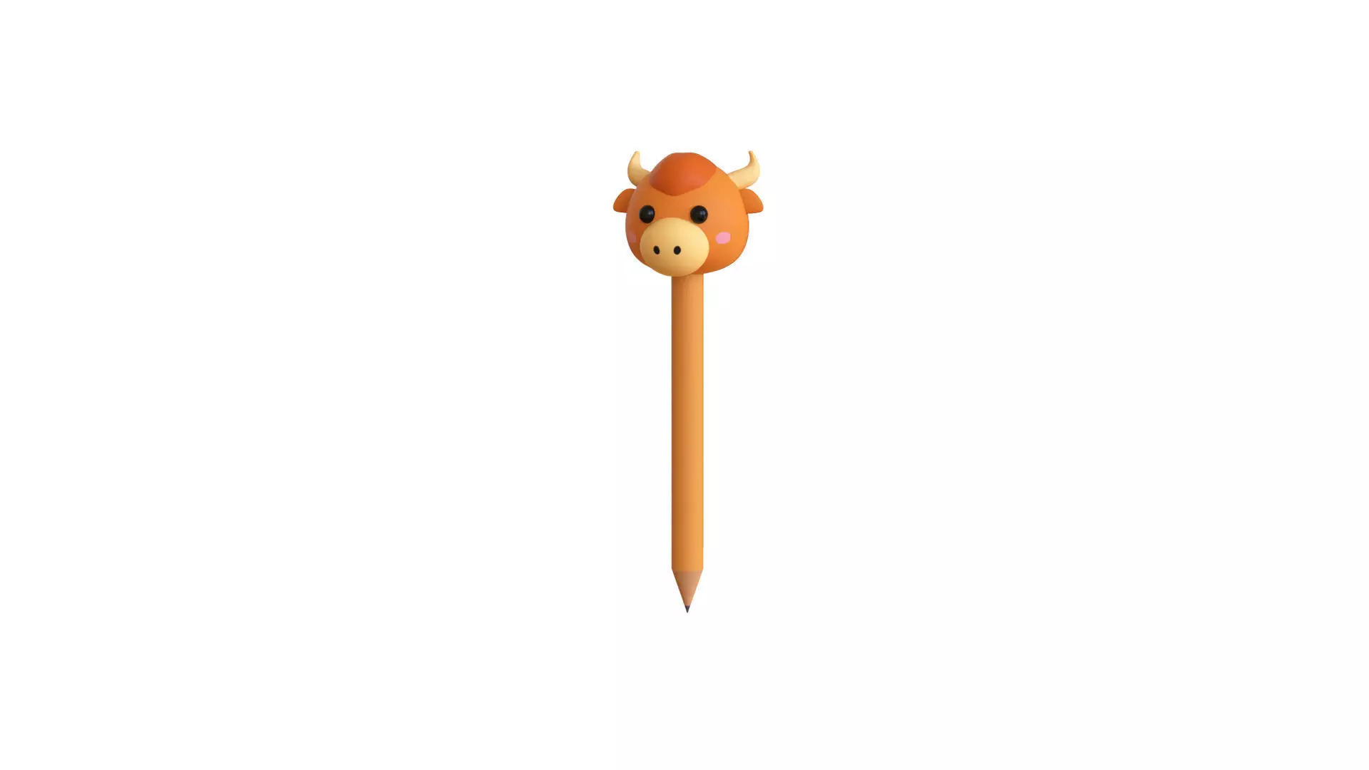 Cartoon Cow Pencil  Low-poly 3D model_0