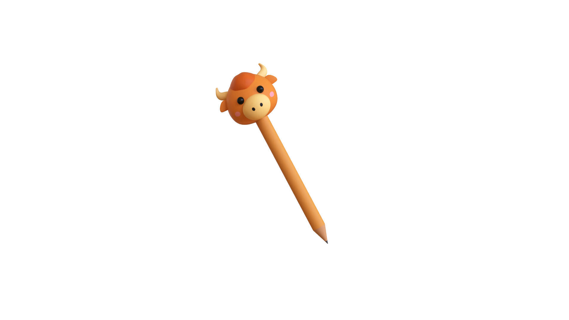Cartoon Cow Pencil  Low-poly 3D model_4