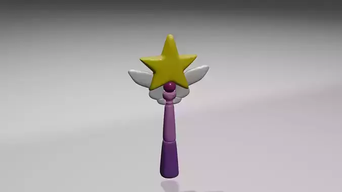 Varita estelar con alas 3D print model