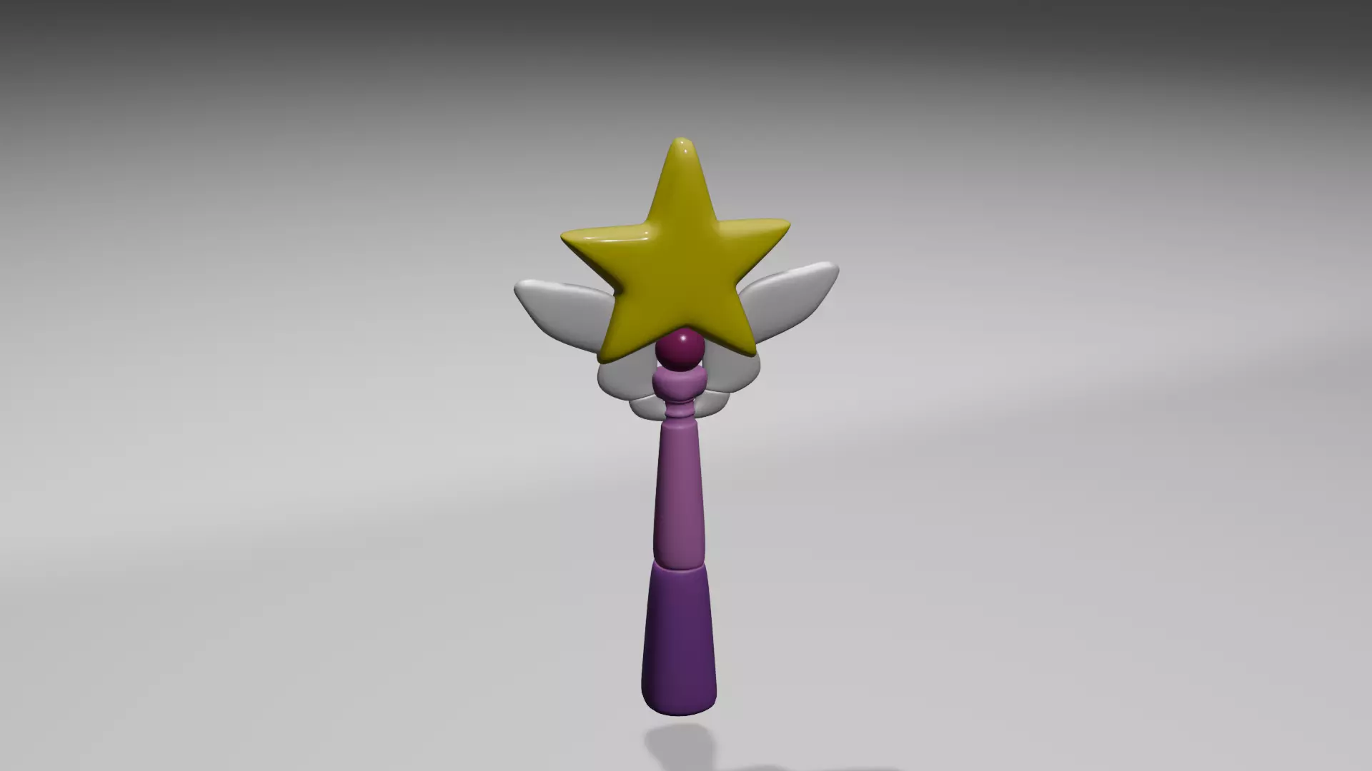 Varita estelar con alas 3D print model_0