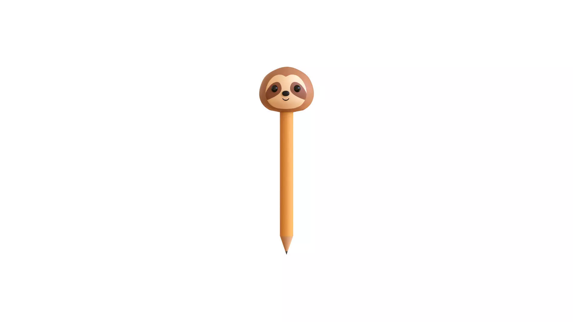 Cartoon Sloth Pencil  Low-poly 3D model_0