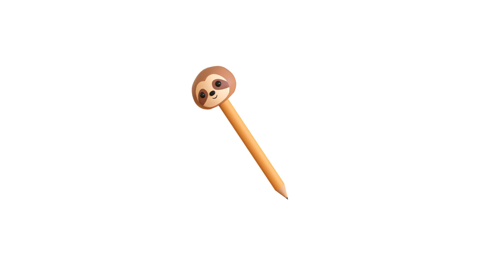 Cartoon Sloth Pencil  Low-poly 3D model_3