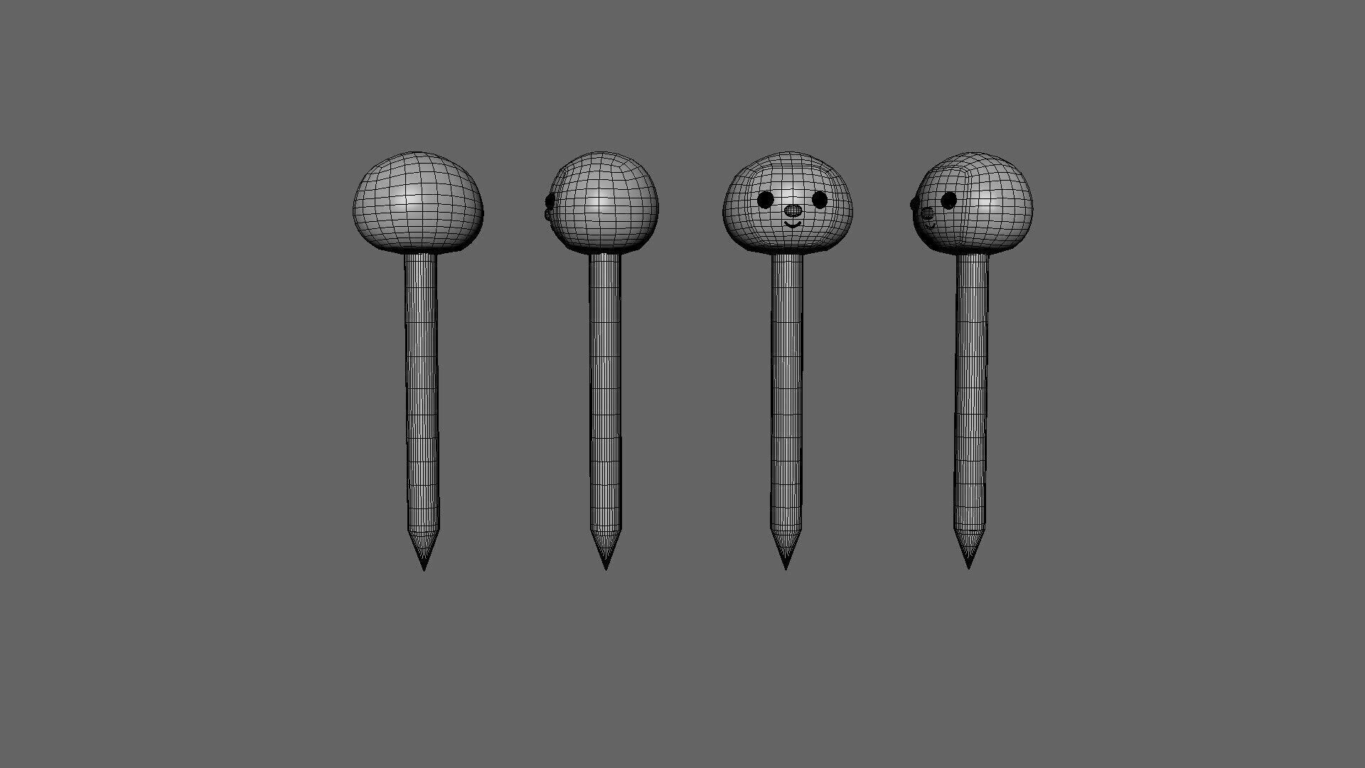 Cartoon Sloth Pencil  Low-poly 3D model_4