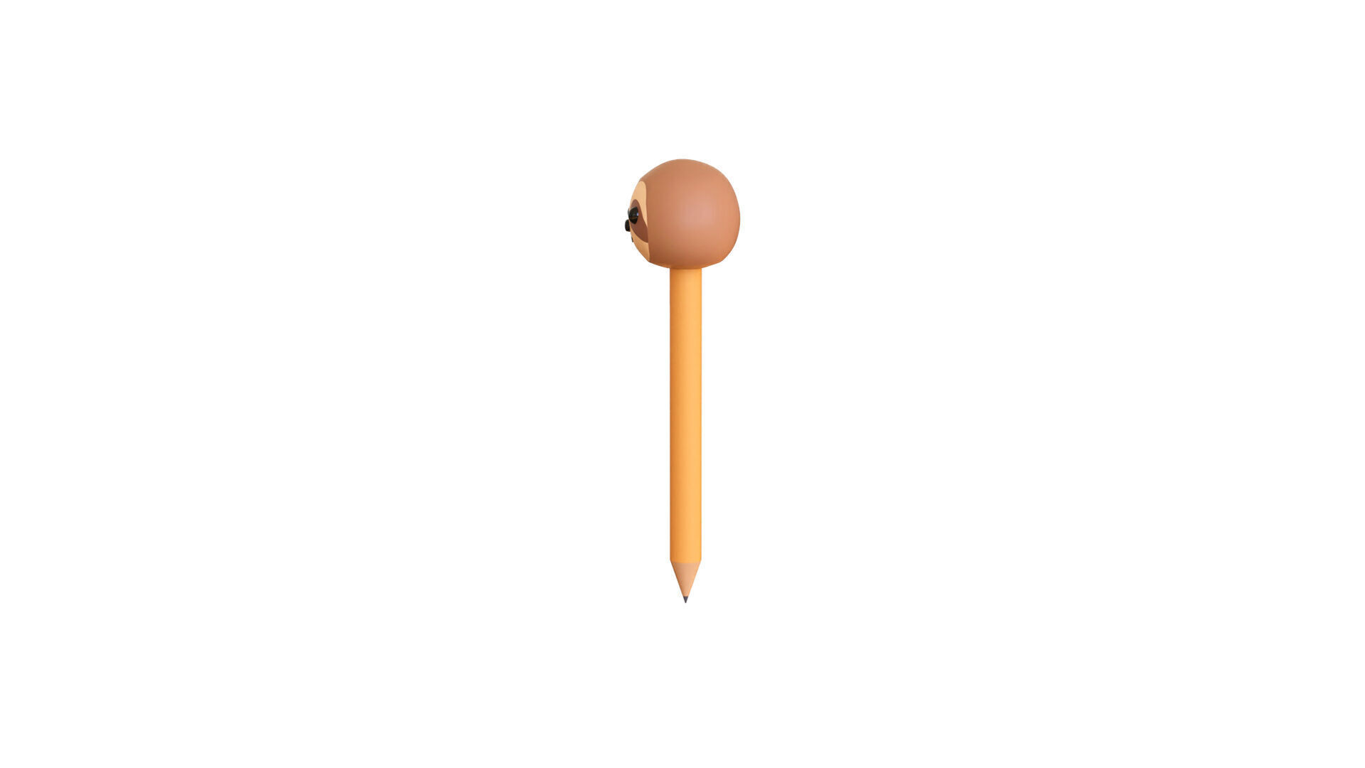 Cartoon Sloth Pencil  Low-poly 3D model_2