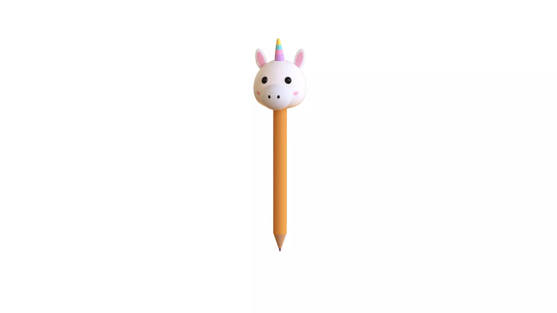 Cartoon Unicorn Pencil  Low-poly 3D model_0
