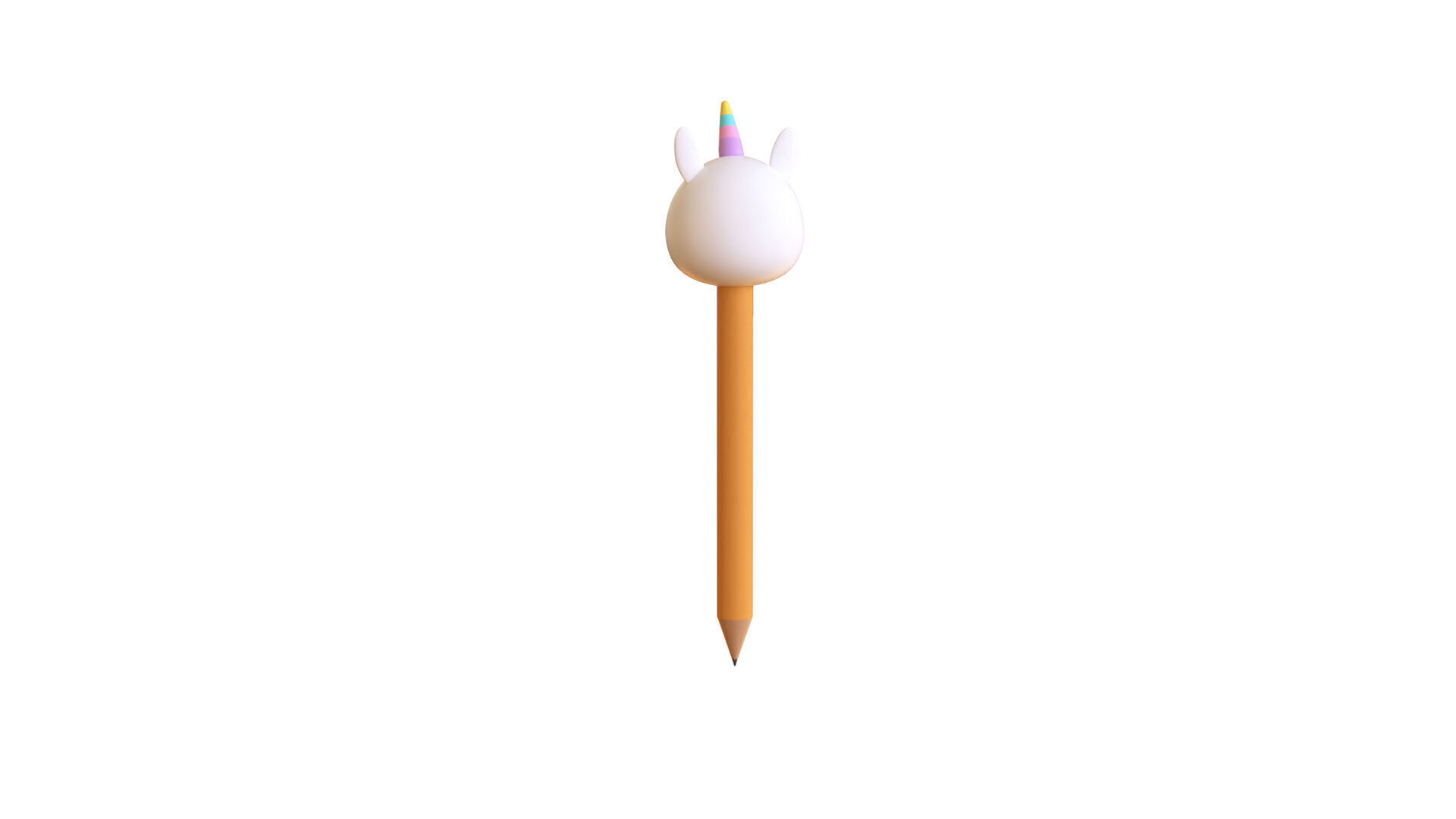 Cartoon Unicorn Pencil  Low-poly 3D model_2