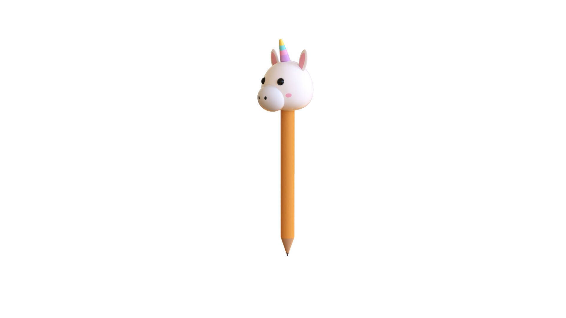 Cartoon Unicorn Pencil  Low-poly 3D model_1