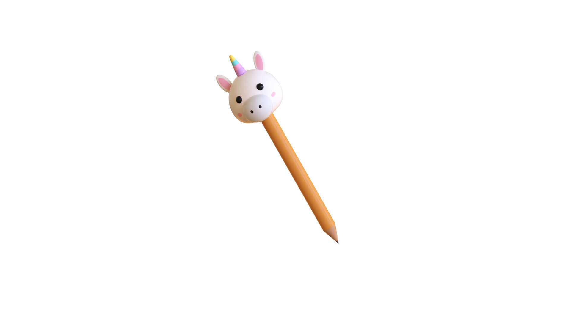 Cartoon Unicorn Pencil  Low-poly 3D model_3