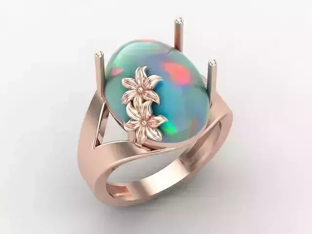 Opal gold ring