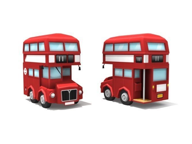 London double decker bus Low-poly 3D model_0