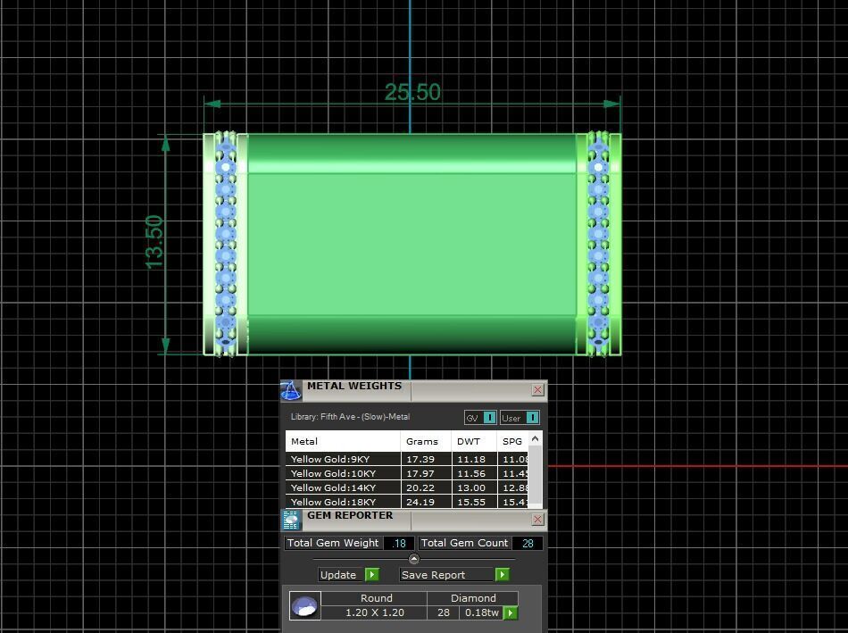 PACK Cuban Locks with Diamonds Sides 11mm 12mm 13mm 3D print model_6