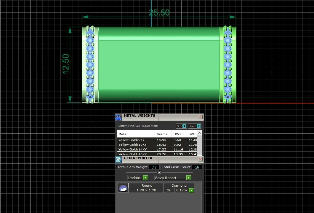 PACK Cuban Locks with Diamonds Sides 11mm 12mm 13mm 3D print model_5