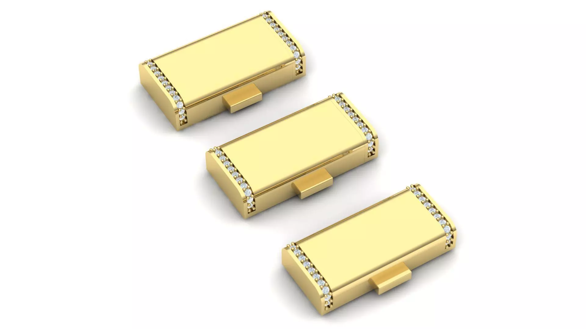 PACK Cuban Locks with Diamonds Sides 11mm 12mm 13mm 3D print model_0