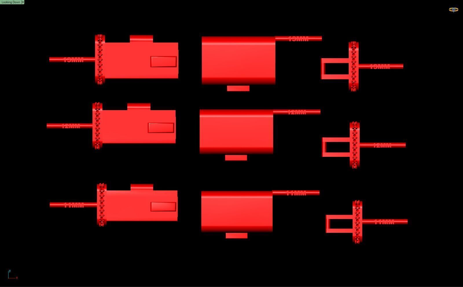 PACK Cuban Locks with Diamonds Sides 11mm 12mm 13mm 3D print model_7