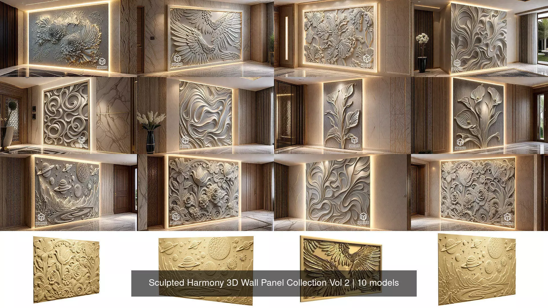 Sculpted Harmony 3D Wall Panel Collection Vol 2 _2