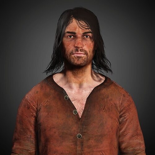 John Marston Character Low-poly 3D model