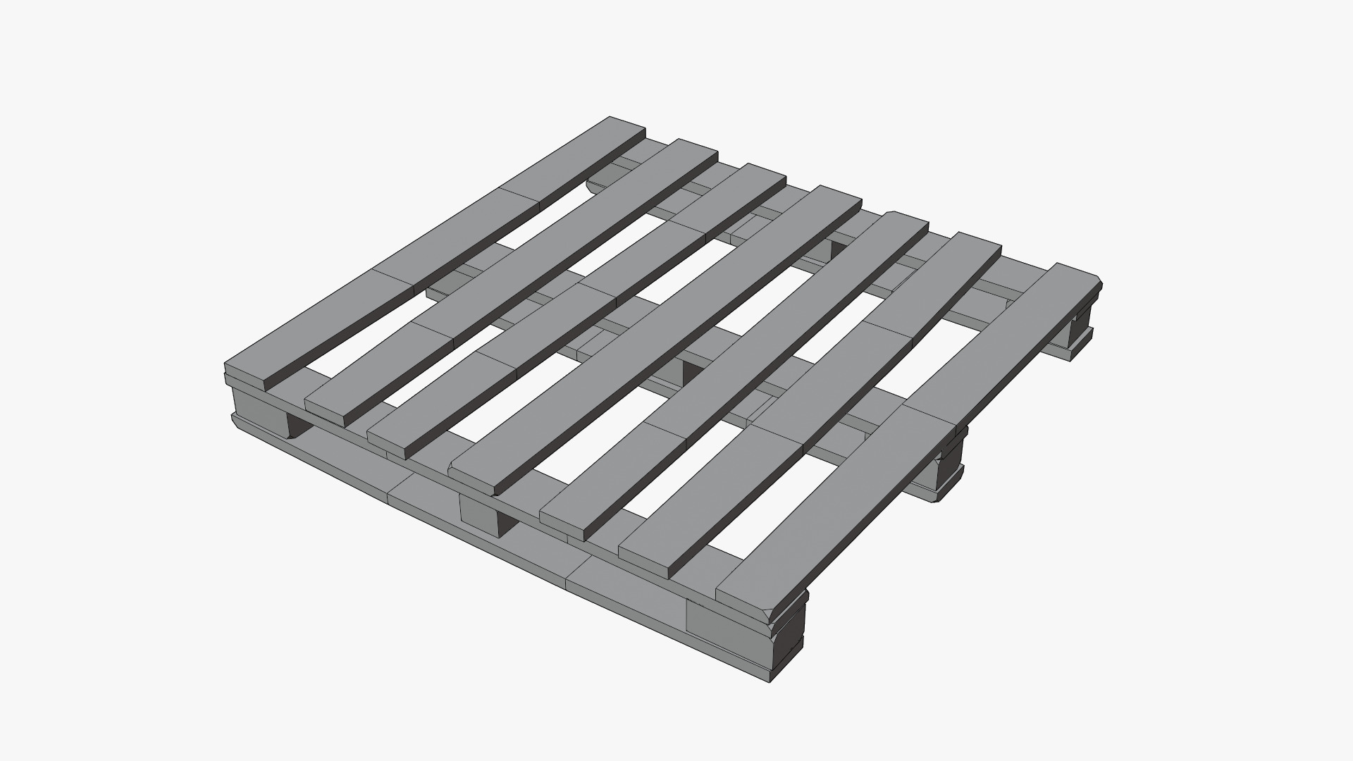 Wood Pallet Low-poly 3D model_7