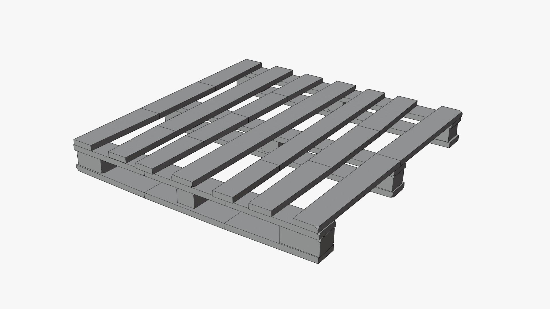 Wood Pallet Low-poly 3D model_9