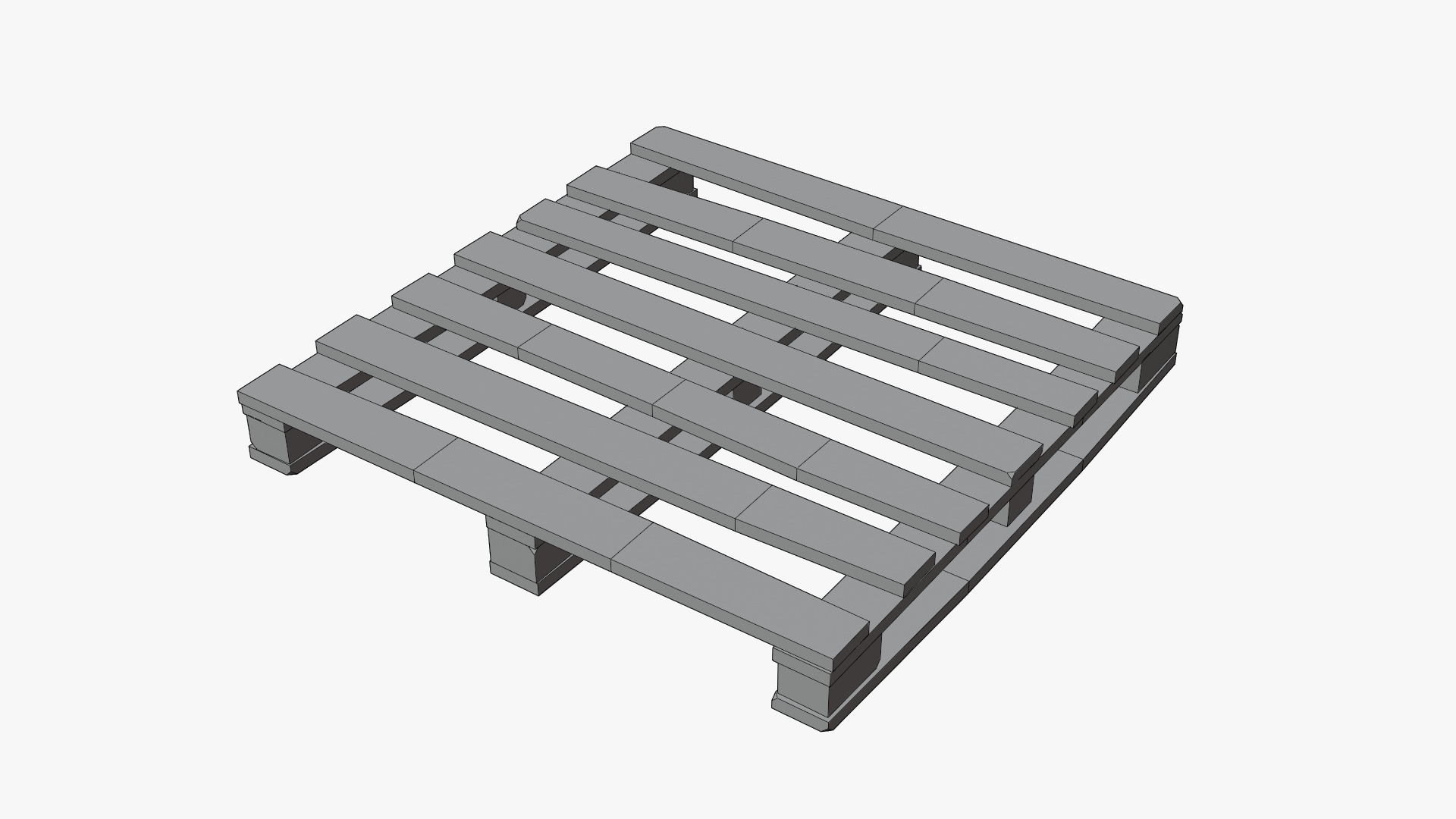 Wood Pallet Low-poly 3D model_8