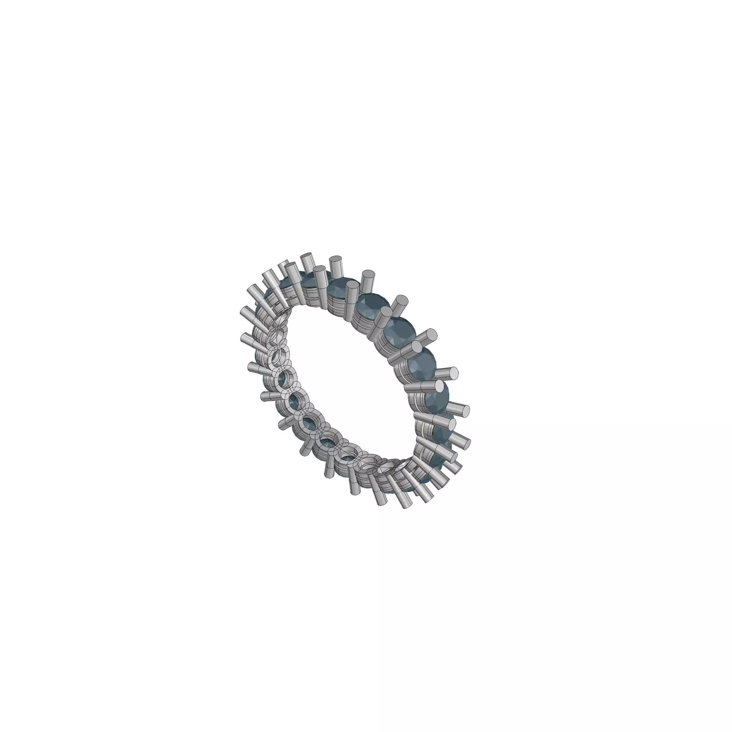 Eternity Ring 3D Model  Diamonds or Gemstones Size 6 and a half  3D print model_0