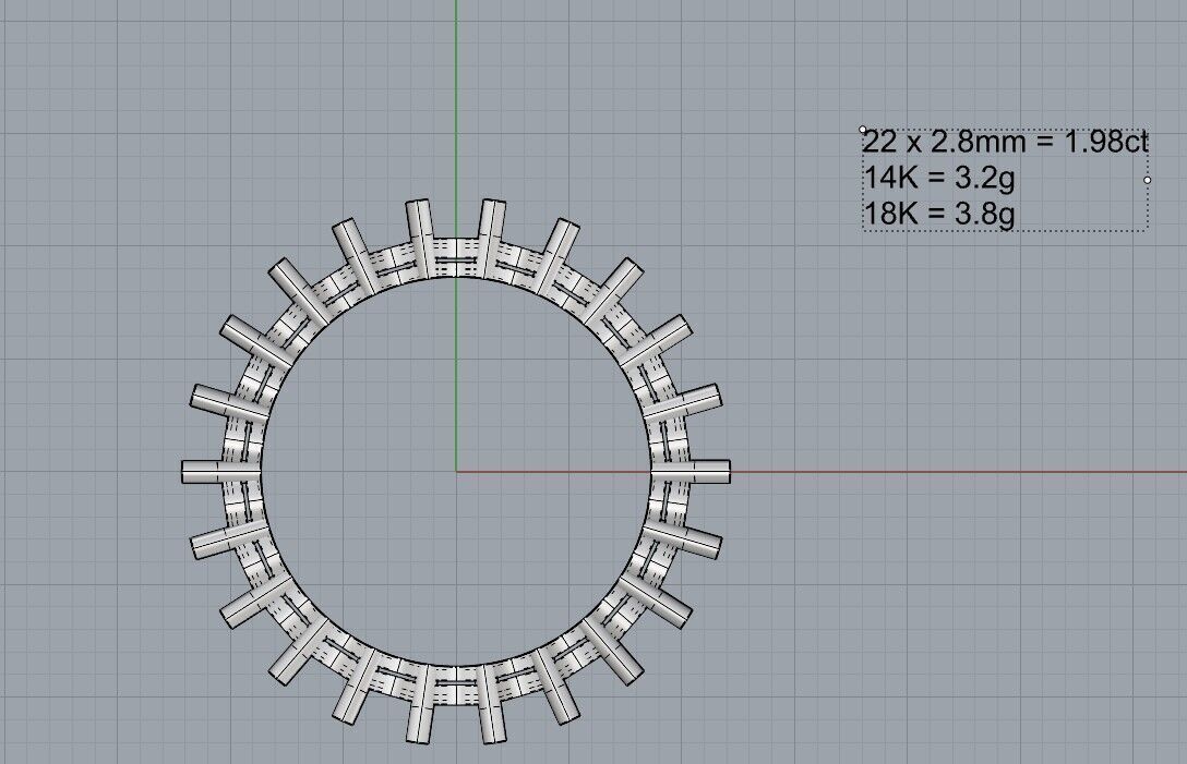 Eternity Ring 3D Model  Diamonds or Gemstones Size 6 and a half  3D print model_3