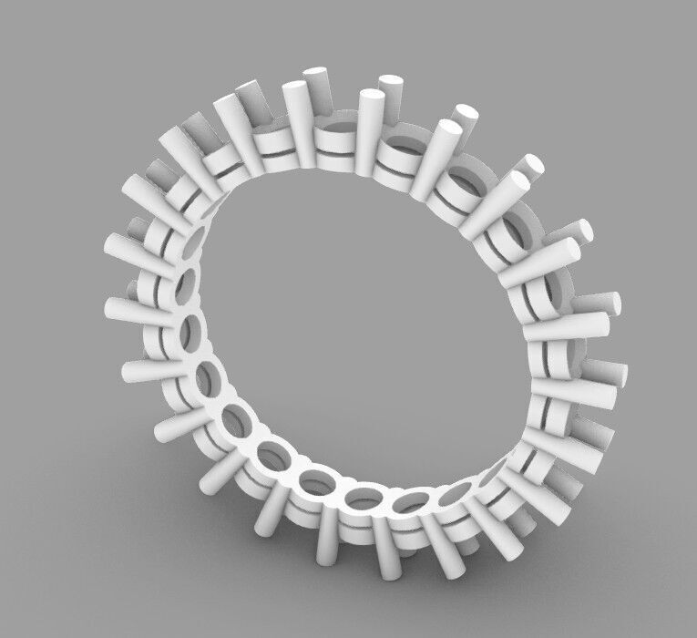 Eternity Ring 3D Model  Diamonds or Gemstones Size 6 and a half  3D print model_4