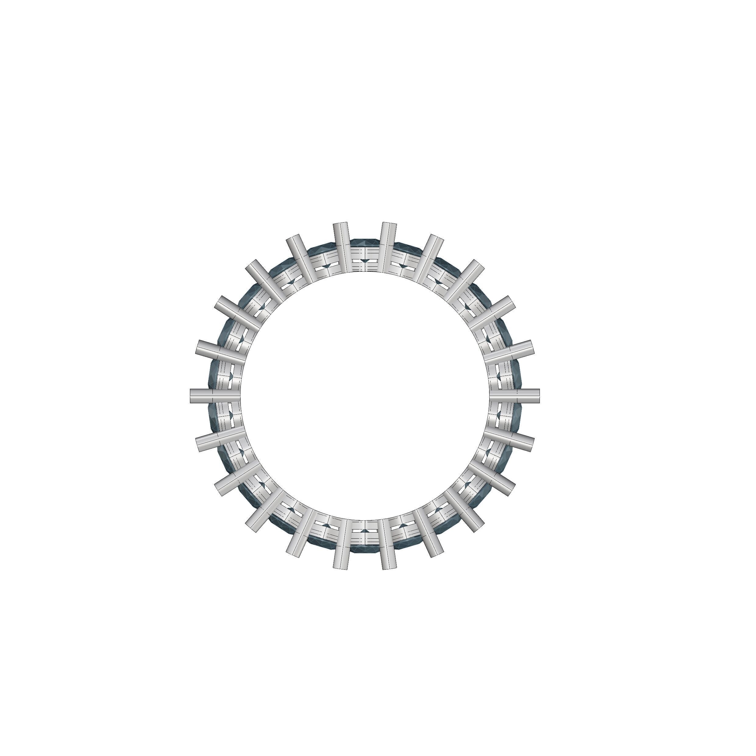 Eternity Ring 3D Model  Diamonds or Gemstones Size 6 and a half  3D print model_1