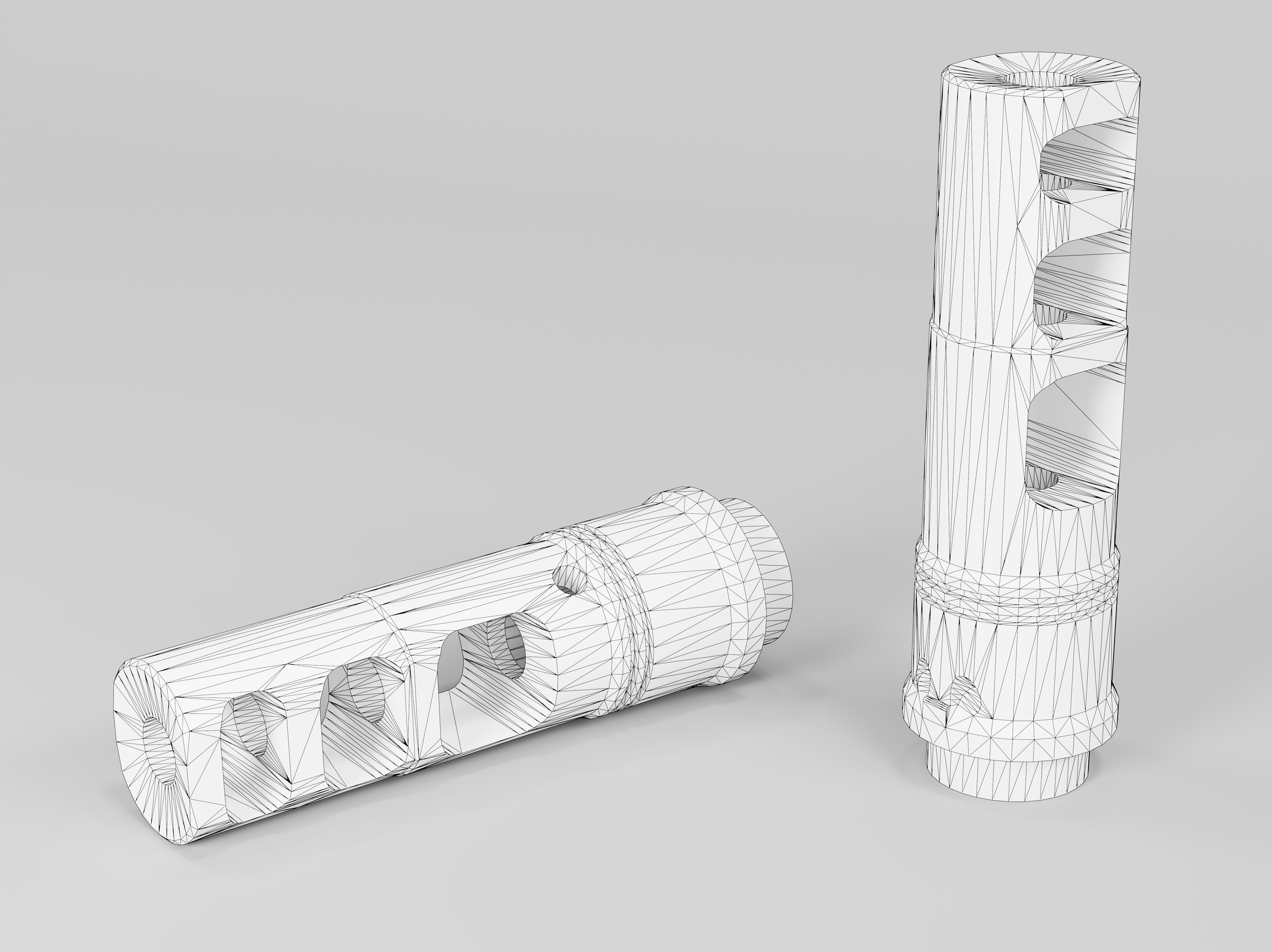 SFMB-338 SOCOM Muzzle Brake Suppressor Adapter Low-poly 3D model_4