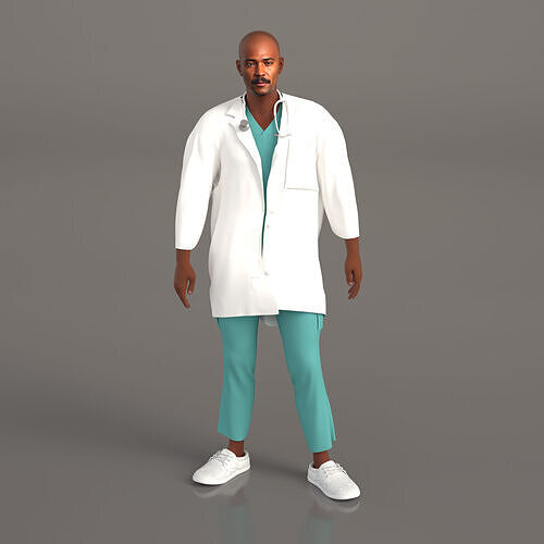 African Male Doctor 3D model