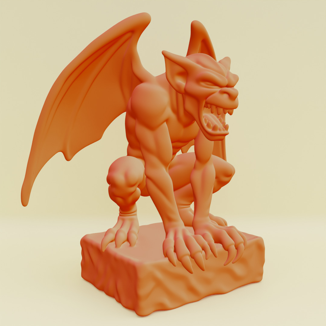 Gargoyle Guardian Statue Stone Printable 3D print model_18