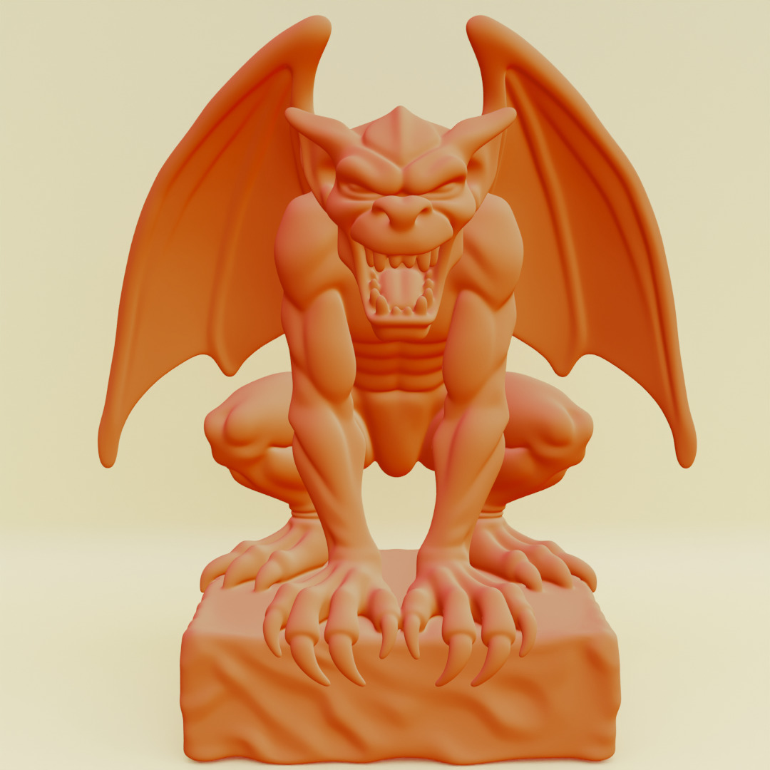 Gargoyle Guardian Statue Stone Printable 3D print model_1