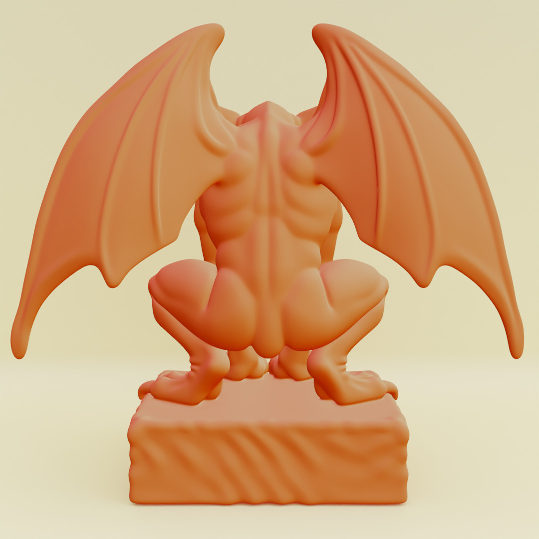Gargoyle Guardian Statue Stone Printable 3D print model_13