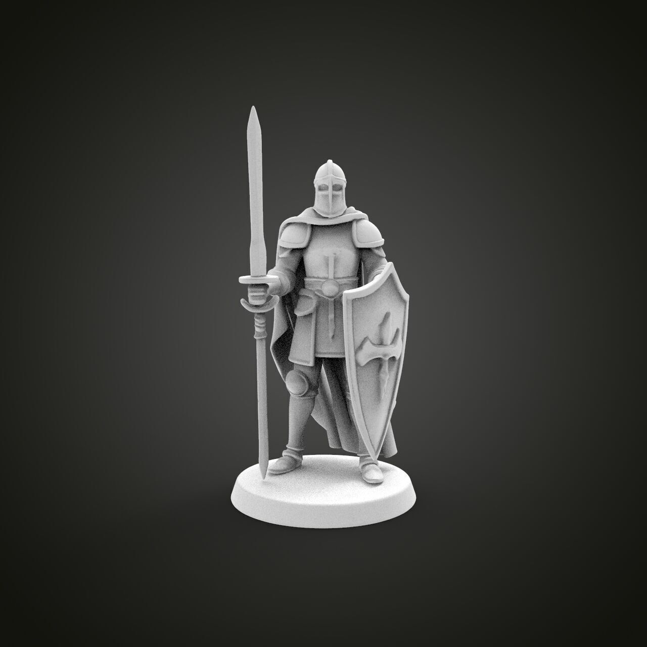 medieval knight miniature 3D print model_3