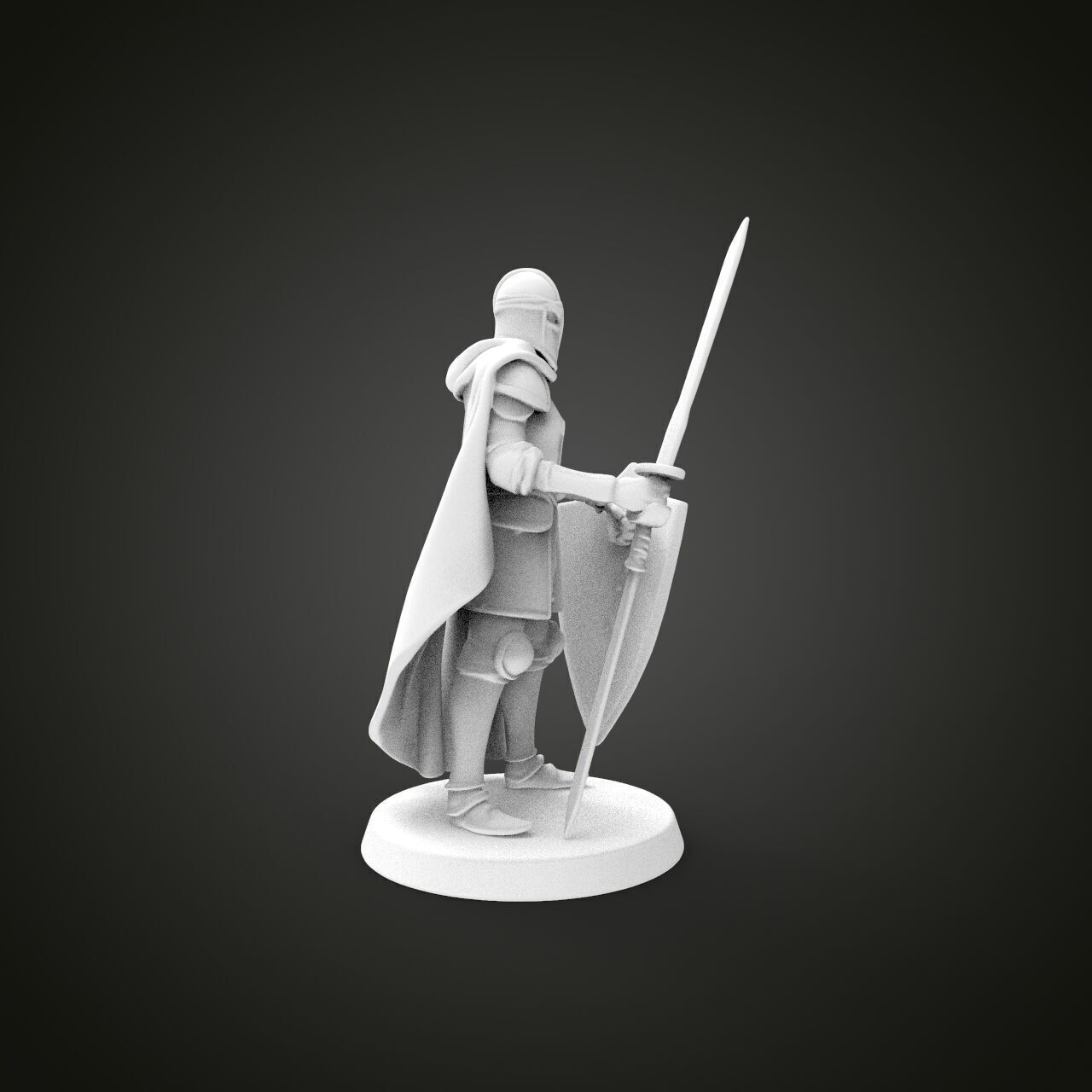 medieval knight miniature 3D print model_1