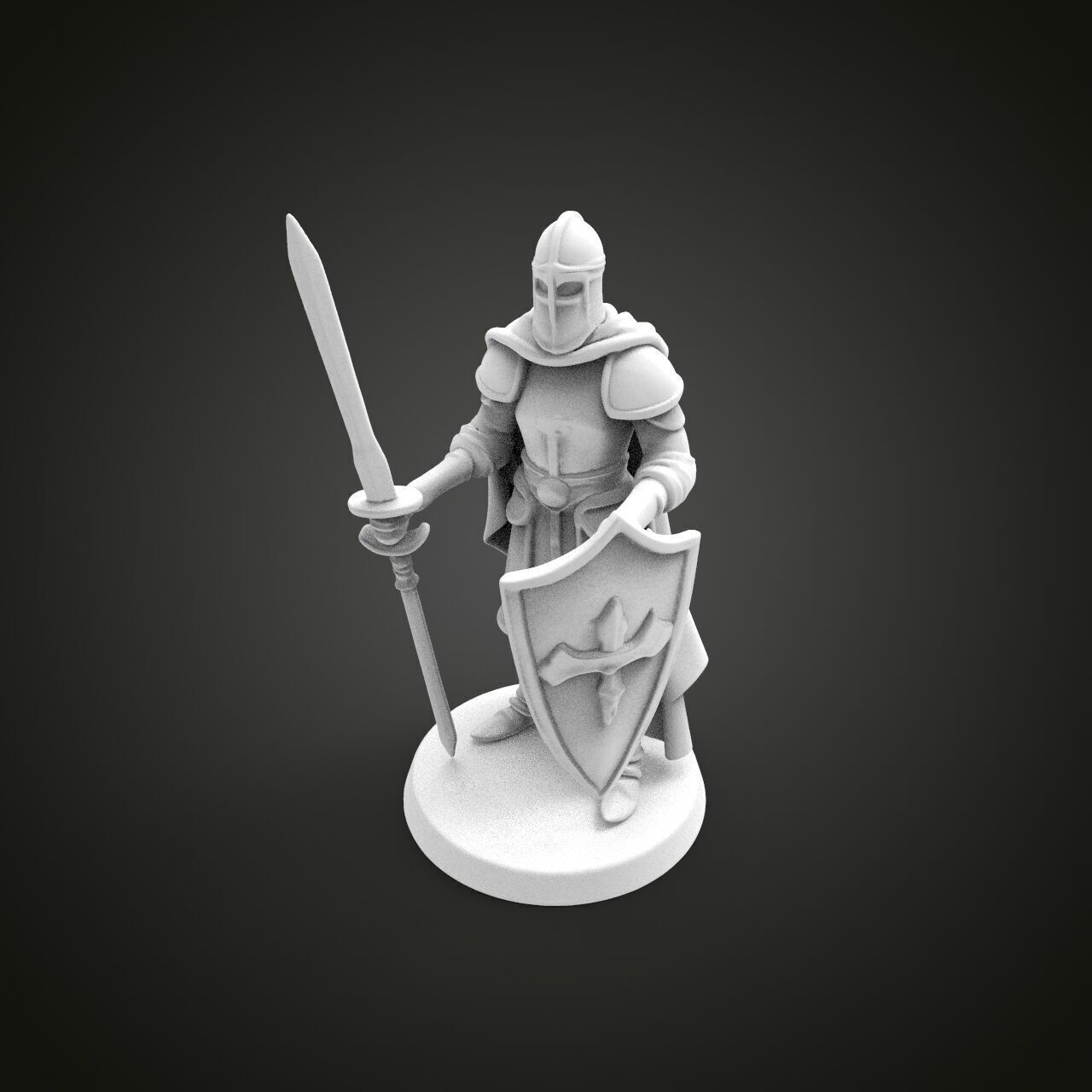 medieval knight miniature 3D print model_5