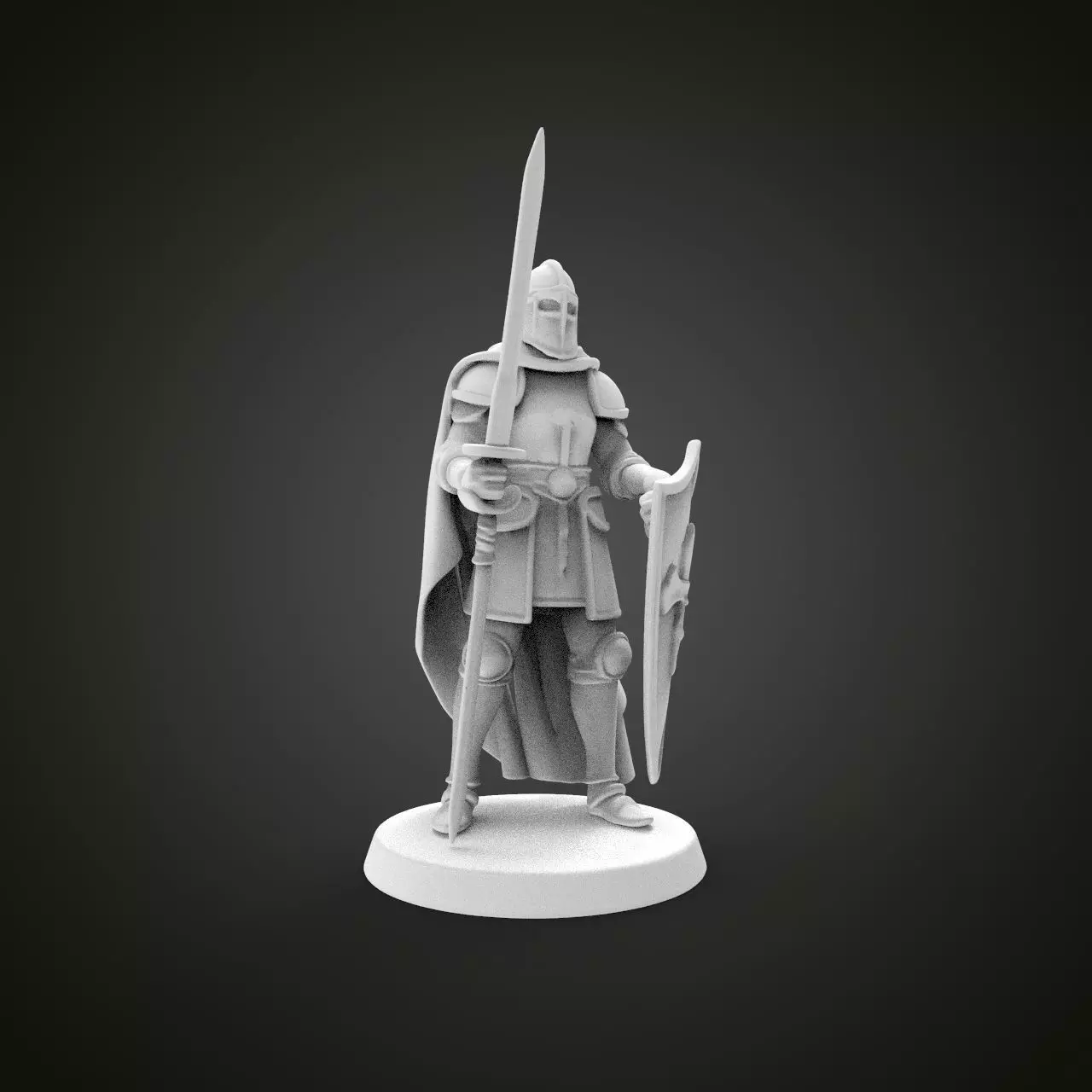 medieval knight miniature 3D print model_0