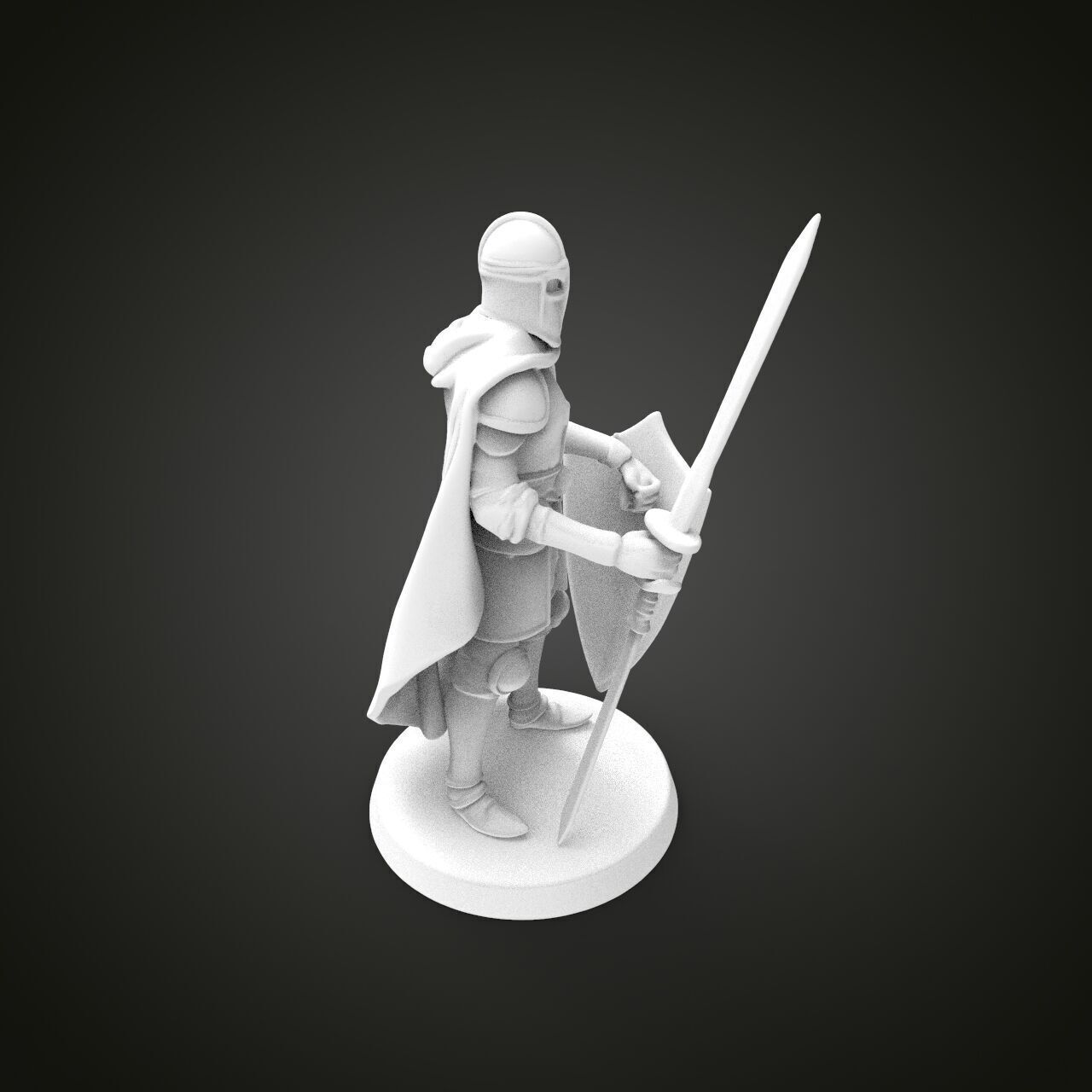 medieval knight miniature 3D print model_4
