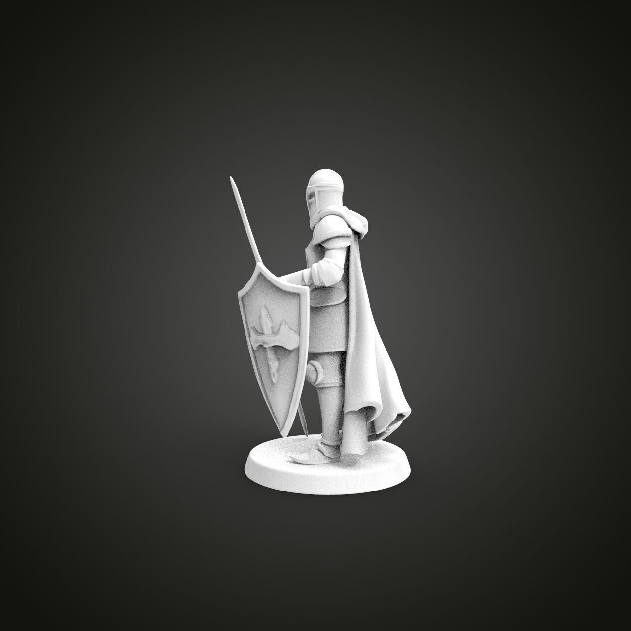 medieval knight miniature 3D print model_2