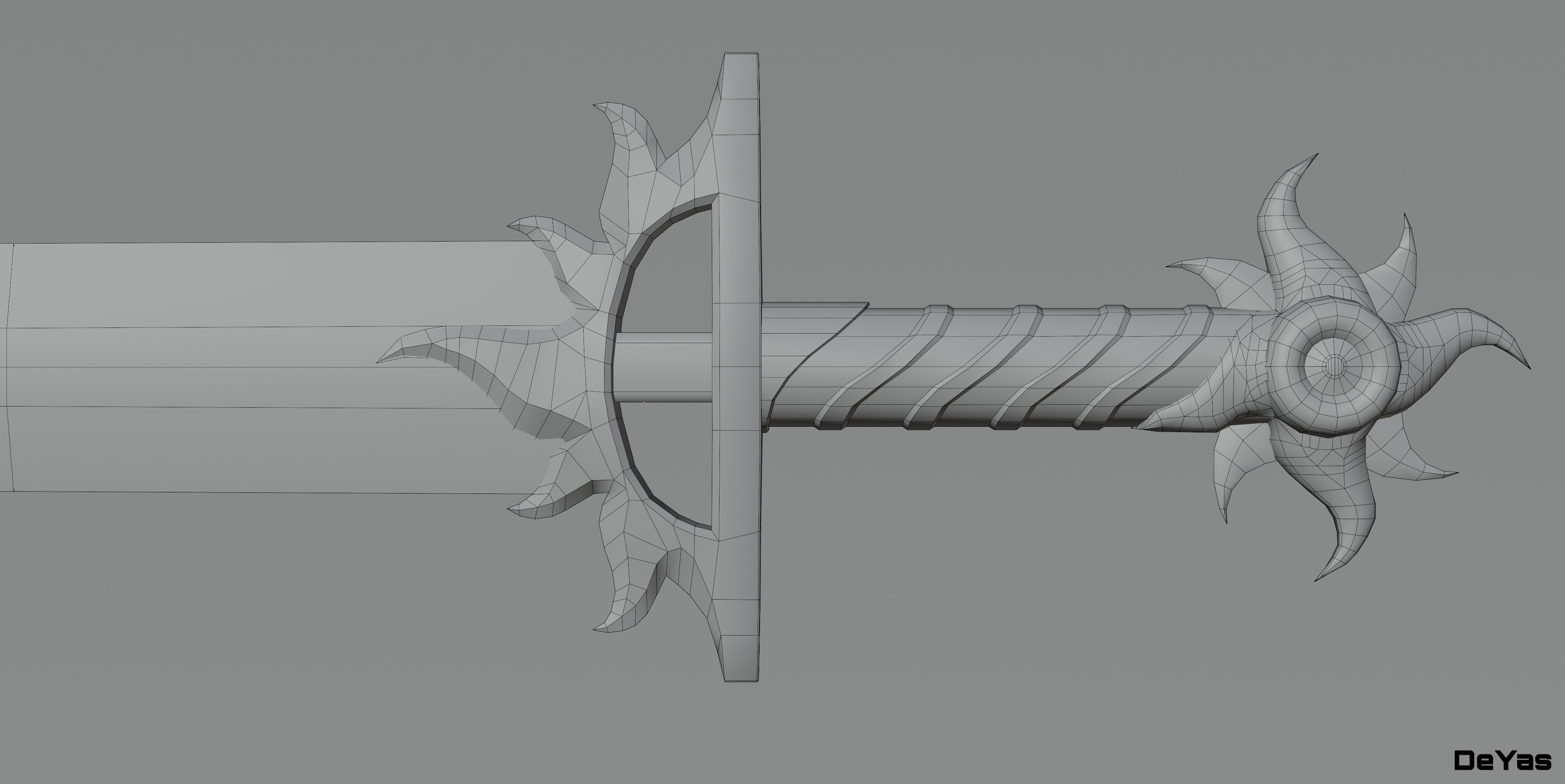 Solar sword  Low-poly 3D model_7